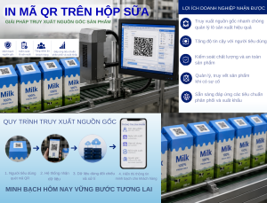 In mã QR trên hộp sữa để truy xuất nguồn gốc