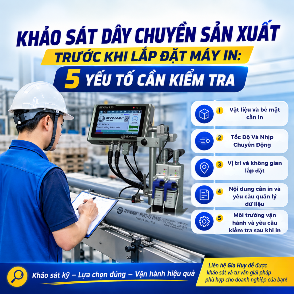 Khảo sát dây chuyền sản xuất trước khi lắp đặt máy in