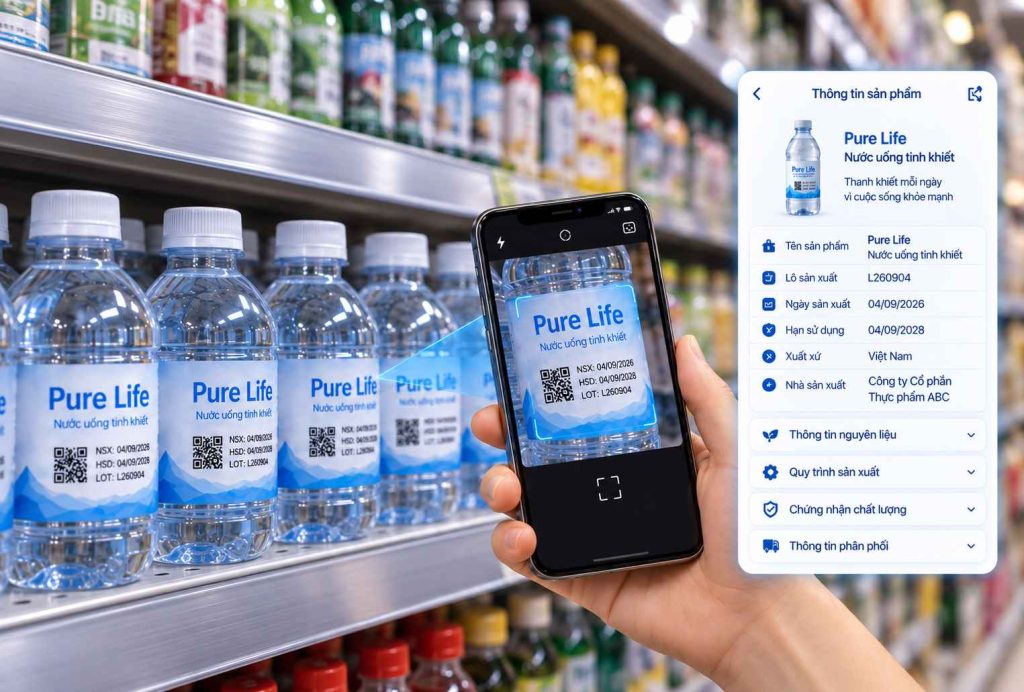 In dữ liệu biến đổi cho chai lọ