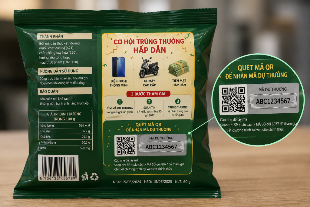 Máy in mã dự thưởng ngành thực phẩm